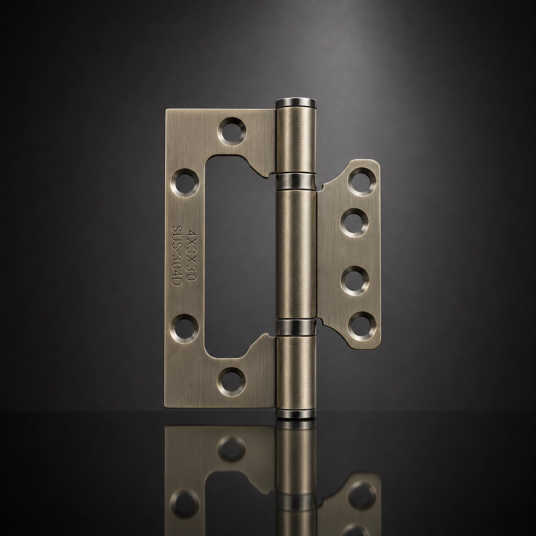 Flush Door Hinge - Antique Brass - Image 3