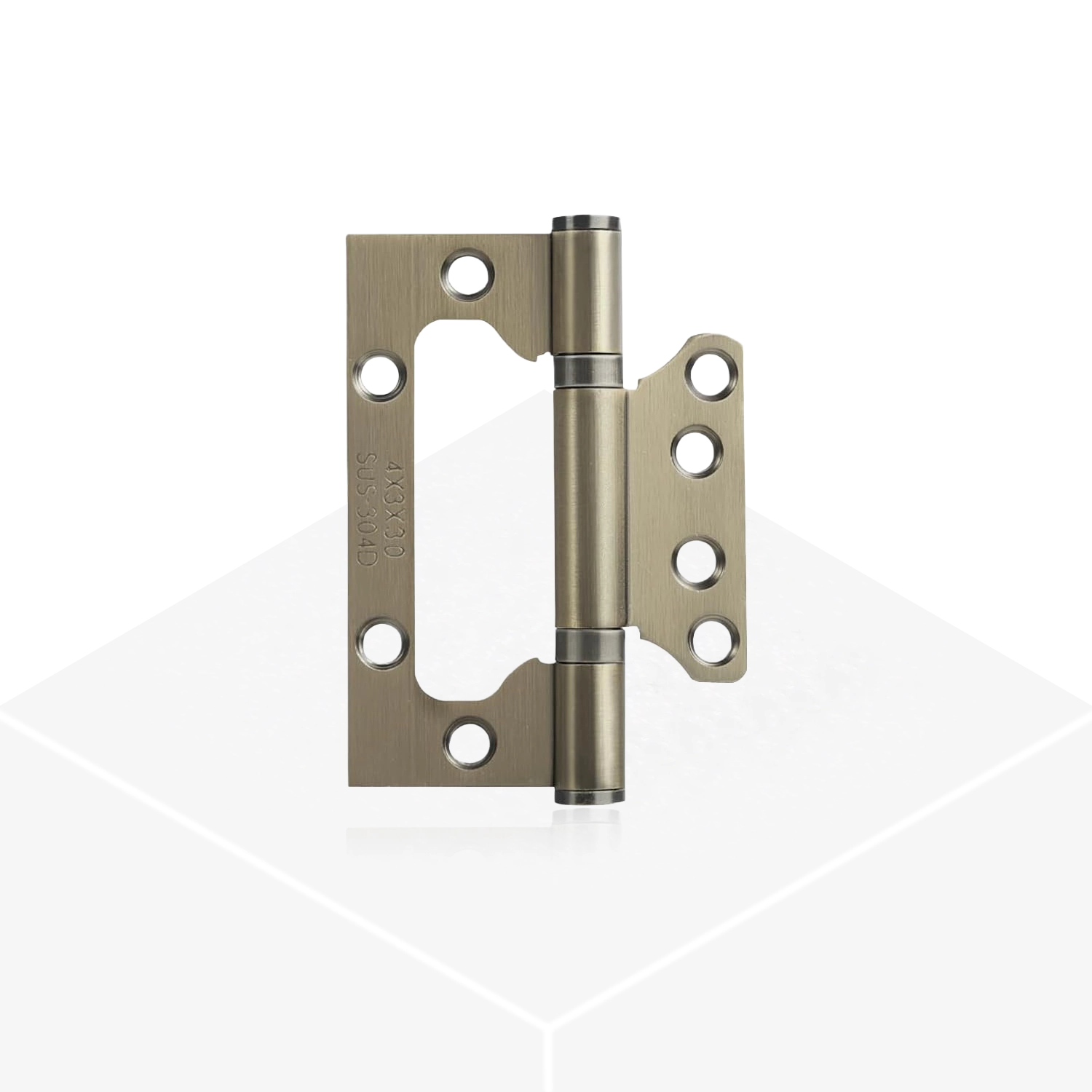 Flush Door Hinge - Antique Brass