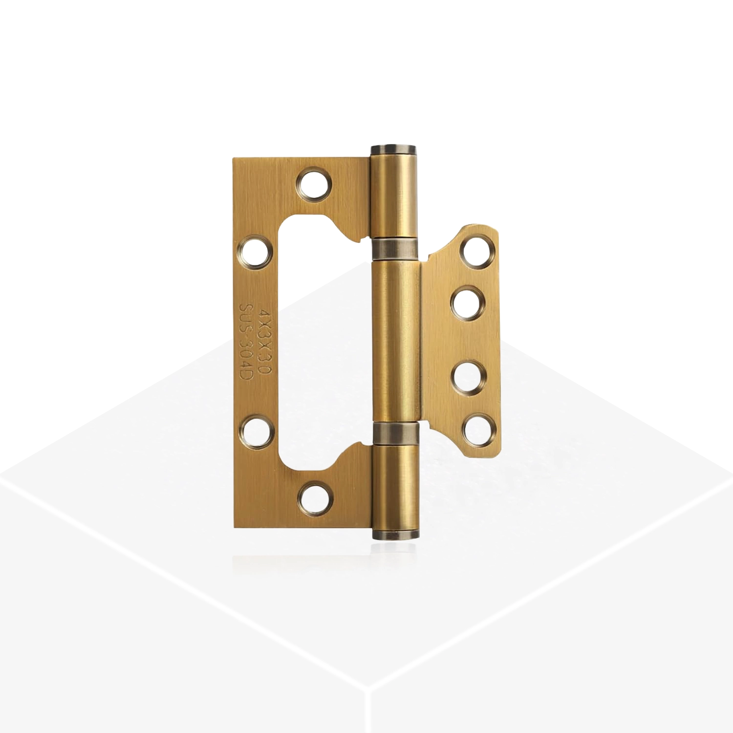 Flush Door Hinge - Satin Brass