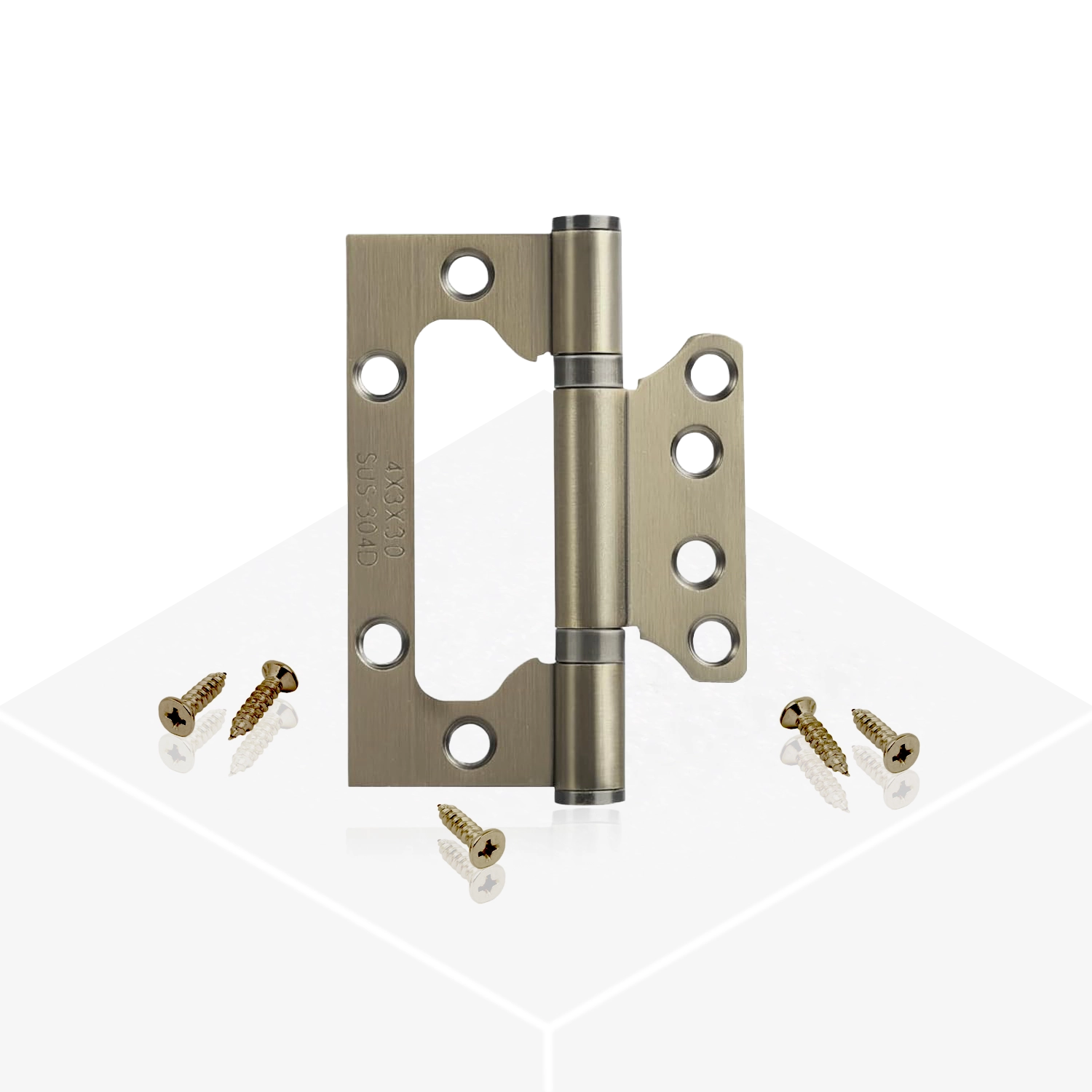 Flush Door Hinge - Antique Brass - Image 2